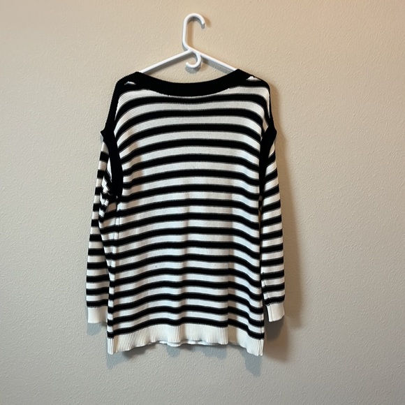 Lane Bryant-Black/White Striped Sweater - Picture 3 of 15